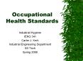 Occupational Health Standards PowerPoint PPT Presentation