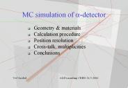 MC simulation of a-detector