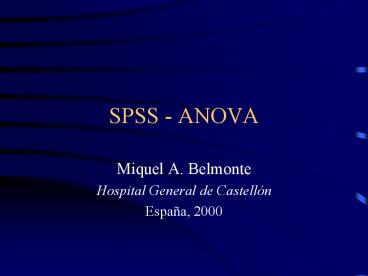 SPSS - ANOVA