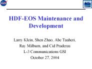 HDF-EOS Maintenance and Development