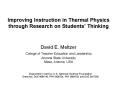 Improving Instruction in Thermal Physics through Research on Students PowerPoint PPT Presentation