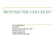 BEYOND THE CHECKLIST PowerPoint PPT Presentation