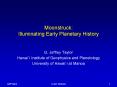 Moonstruck: Illuminating Early Planetary History PowerPoint PPT Presentation