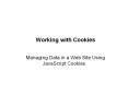 Working with Cookies PowerPoint PPT Presentation