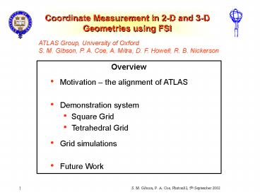 Coordinate Measurement in 2D and 3D Geometries using FSI