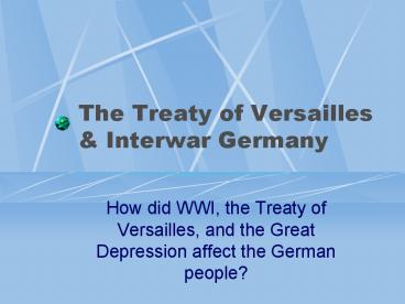 The Treaty of Versailles