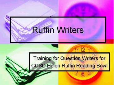 Ruffin Writers