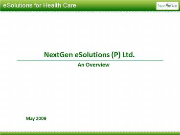 NextGen eSolutions P Ltd'