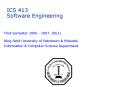 ICS 413 Software Engineering PowerPoint PPT Presentation