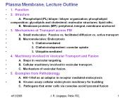 Plasma Membrane, Lecture Outline