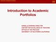 Introduction to Academic Portfolios PowerPoint PPT Presentation