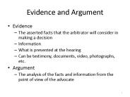 Evidence and Argument