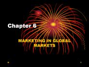 MARKETING IN GLOBAL MARKETS