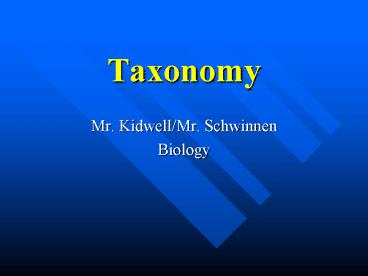 Taxonomy