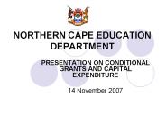 NORTHERN CAPE EDUCATION DEPARTMENT
