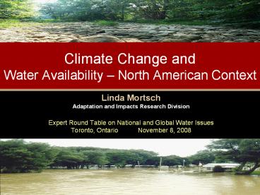 Climate Change and Water Availability 