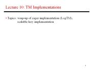 Lecture 10: TM Implementations