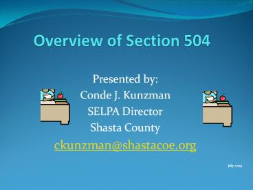 Overview of Section 504