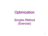 Optimization Simplex Method (Exercise)