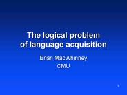 The logical problem of language acquisition