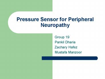 Pressure Sensor for Peripheral Neuropathy