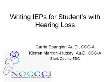 Writing IEPs for Student