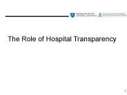 The Role of Hospital Transparency
