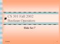 CS 301 Fall 2002 Boolean Operators PowerPoint PPT Presentation
