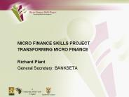 MICRO FINANCE SKILLS PROJECT