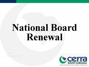 National Board Renewal