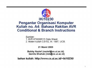 Pengantar Organisasi Komputer