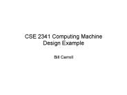 CSE 2341 Computing Machine Design Example