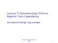 Lecture 5 Scoreboarding: Enforce Register Data Dependence PowerPoint PPT Presentation