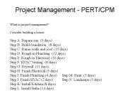 Project Management - PERT/CPM