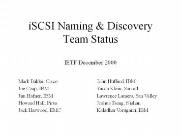 iSCSI Naming