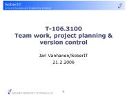T106'3100 Team work, project planning