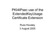 PKI4IPsec use of the ExtendedKeyUsage Certificate Extension