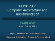 COMP 206: Computer Architecture and Implementation