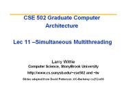CSE 502 Graduate Computer Architecture  Lec 11 