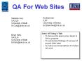 QA For Web Sites PowerPoint PPT Presentation