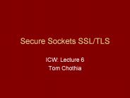 Secure Sockets SSLTLS