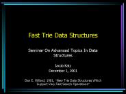 Fast Trie Data Structures