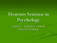 Honours Seminar in Psychology PowerPoint PPT Presentation