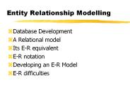 Entity Relationship Modelling