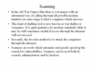 Scanning