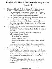 The PRAM Model for Parallel Computation Chapter 2