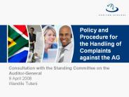 Policy and Procedure for the Handling of Complaints against the AG