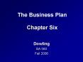 The Business Plan Chapter Six PowerPoint PPT Presentation