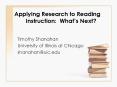 Applying Research to Reading Instruction: Whats Next PowerPoint PPT Presentation