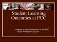 Student Learning Outcomes at PCC PowerPoint PPT Presentation